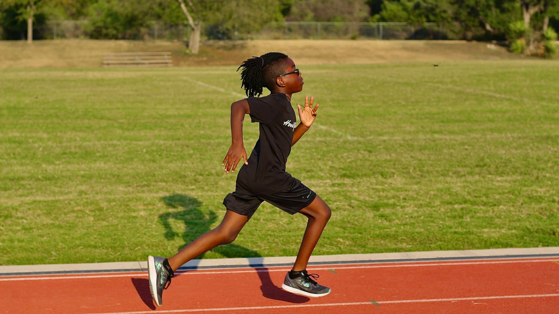 Athletes training on the track