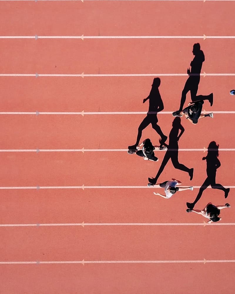 Elite athlete training on the track